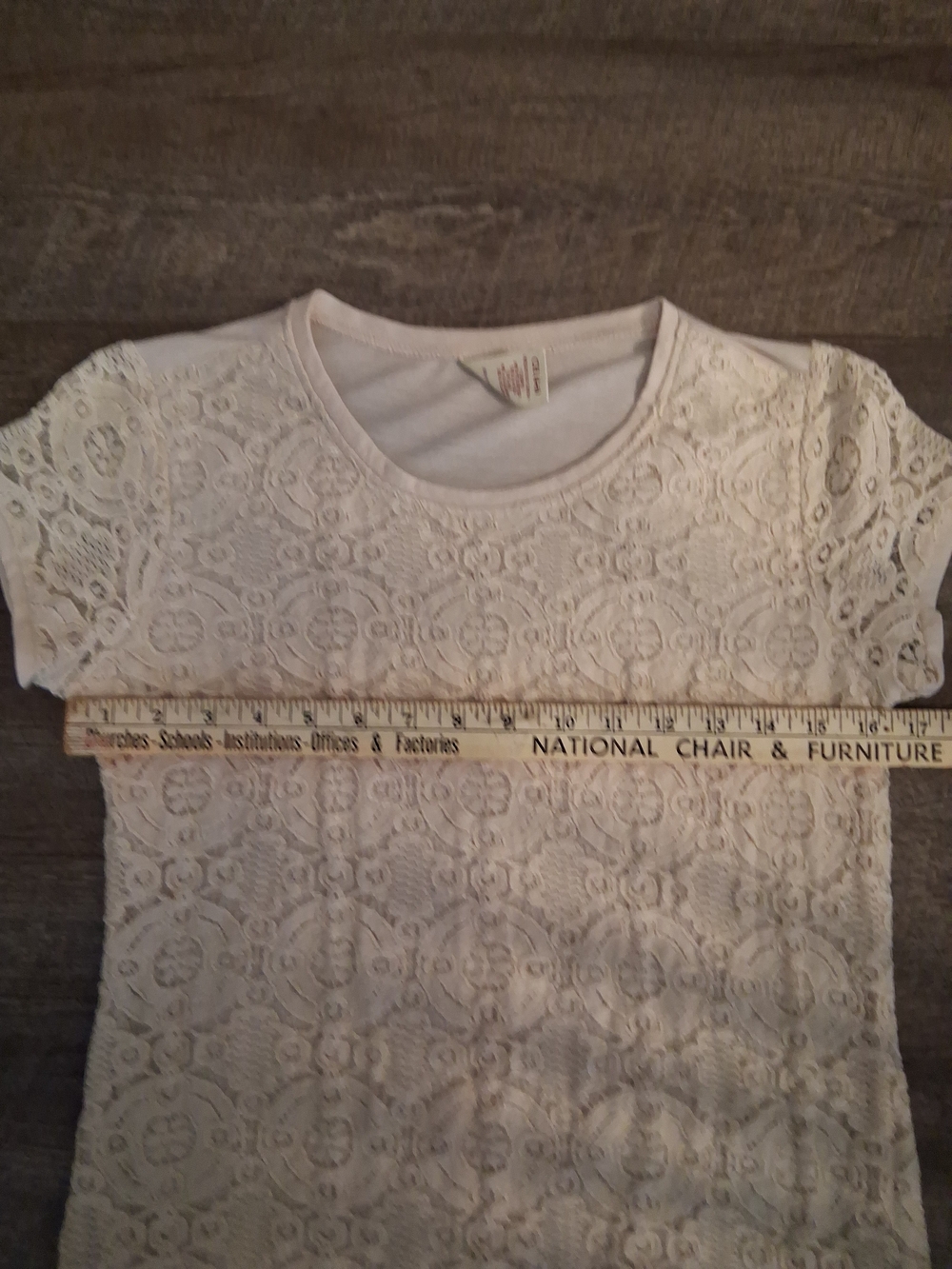 Maurices/Faded Glory Lace Short-Sleeve Tees - White & Light Gray - Picture 7 of 8